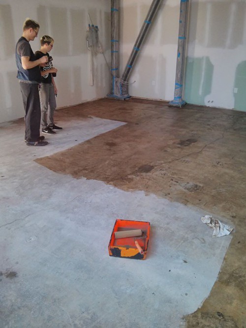Worker-owners James Parrish and Tierza Prothero at the site of the new cafe (via Facebook).