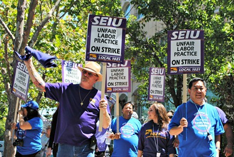 SEIU workers launched a three-strike this morning. SEIU workers launched a three-strike this morning.