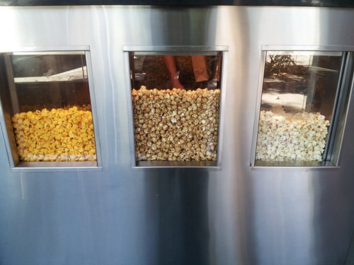 Popcorn is scooped to order, just like at a movie theater concession stand. Popcorn is scooped to order, just like at a movie theater concession stand.