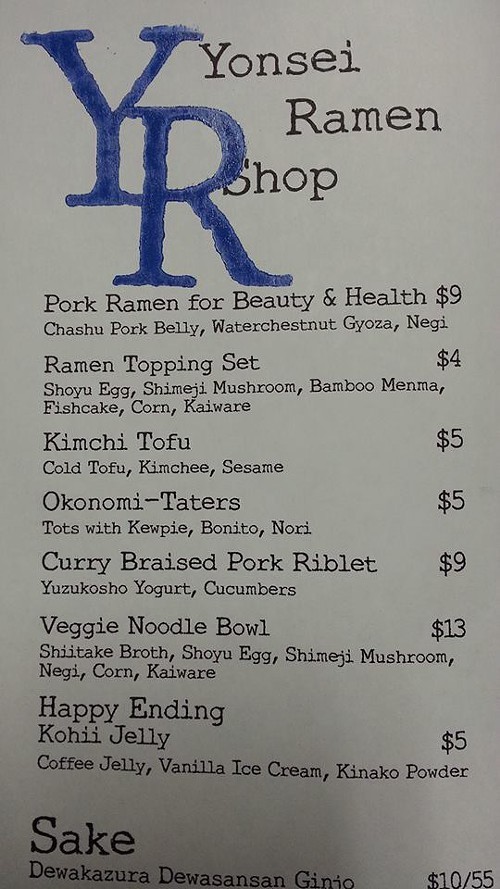 Last weeks menu (via Facebook).