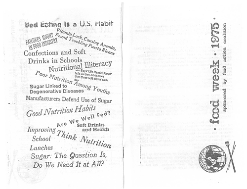 The cover for the University of Michigans Food Day program from 1975 (courtesy of CSPI) The cover for the University of Michigans Food Day program from 1975 (courtesy of CSPI)
