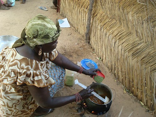 Woman cooking with moringa. Woman cooking with moringa.