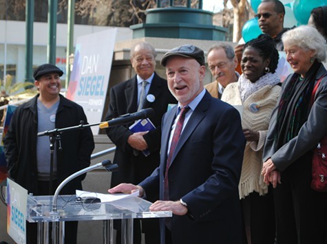 Civil rights attorney Dan Siegel announces his candidacy for mayor.