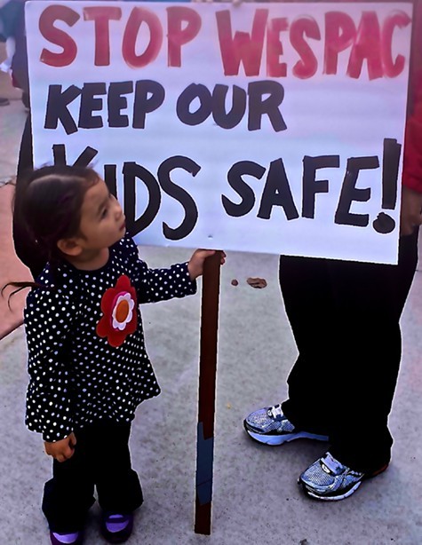 Much of Saturdays protest focused on the need to protect East Bay children.