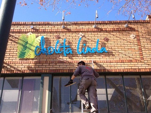 The sign is up at Cholita Linda (via Facebook). The sign is up at Cholita Linda (via Facebook).