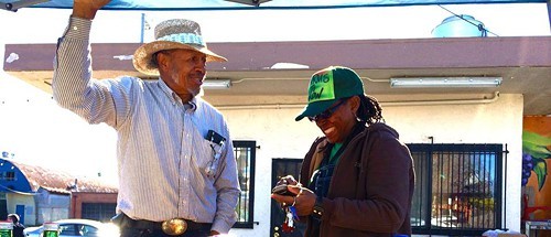 Farmer Will Scott and market organizer Gail Myers at the new Freedom Farmers Market site (via Facebook) Farmer Will Scott and market organizer Gail Myers at the new Freedom Farmers Market site (via Facebook)