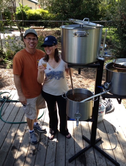 Steve Trapani and Rena Urso-Trapani make some beer. Steve Trapani and Rena Urso-Trapani make some beer.