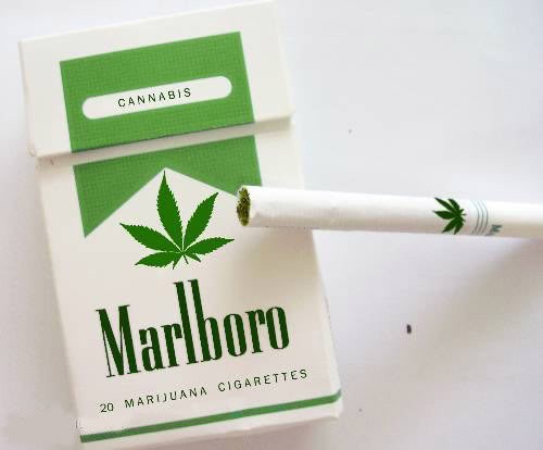 A parody image of a Marlboro Green joint
