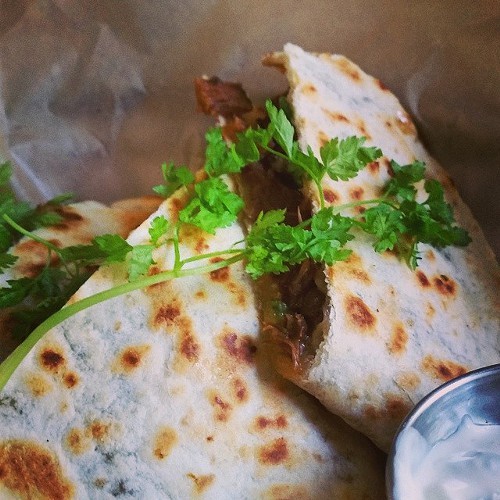 Oxtail quesadilla at AlaMar (via Facebook). Oxtail quesadilla at AlaMar (via Facebook).